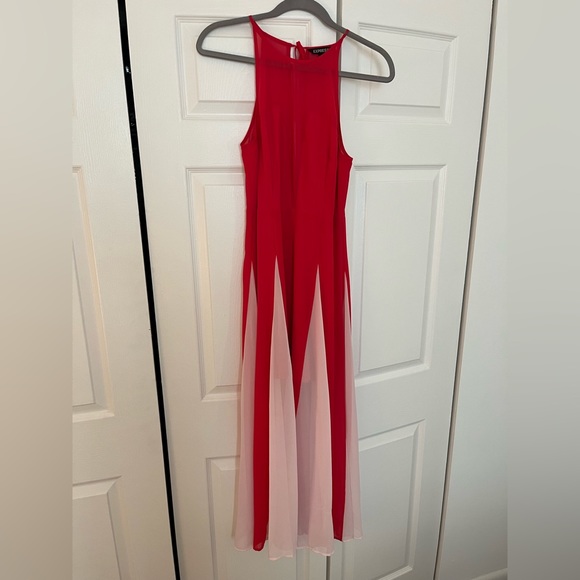 Express Red and White Maxi Gown - Picture 2 of 2